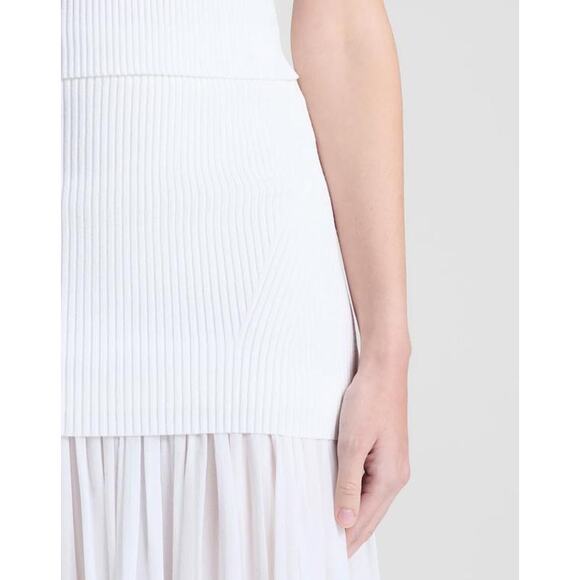 ALC Hayden Drop Waist Mixed Media Skirt in Pearl S - Picture 4 of 6